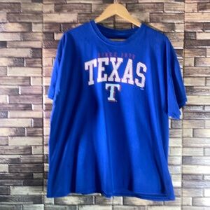 Pre Owned Mens 2XL MLB Genuine Merchandise Blue Texas Rangers T Shirt